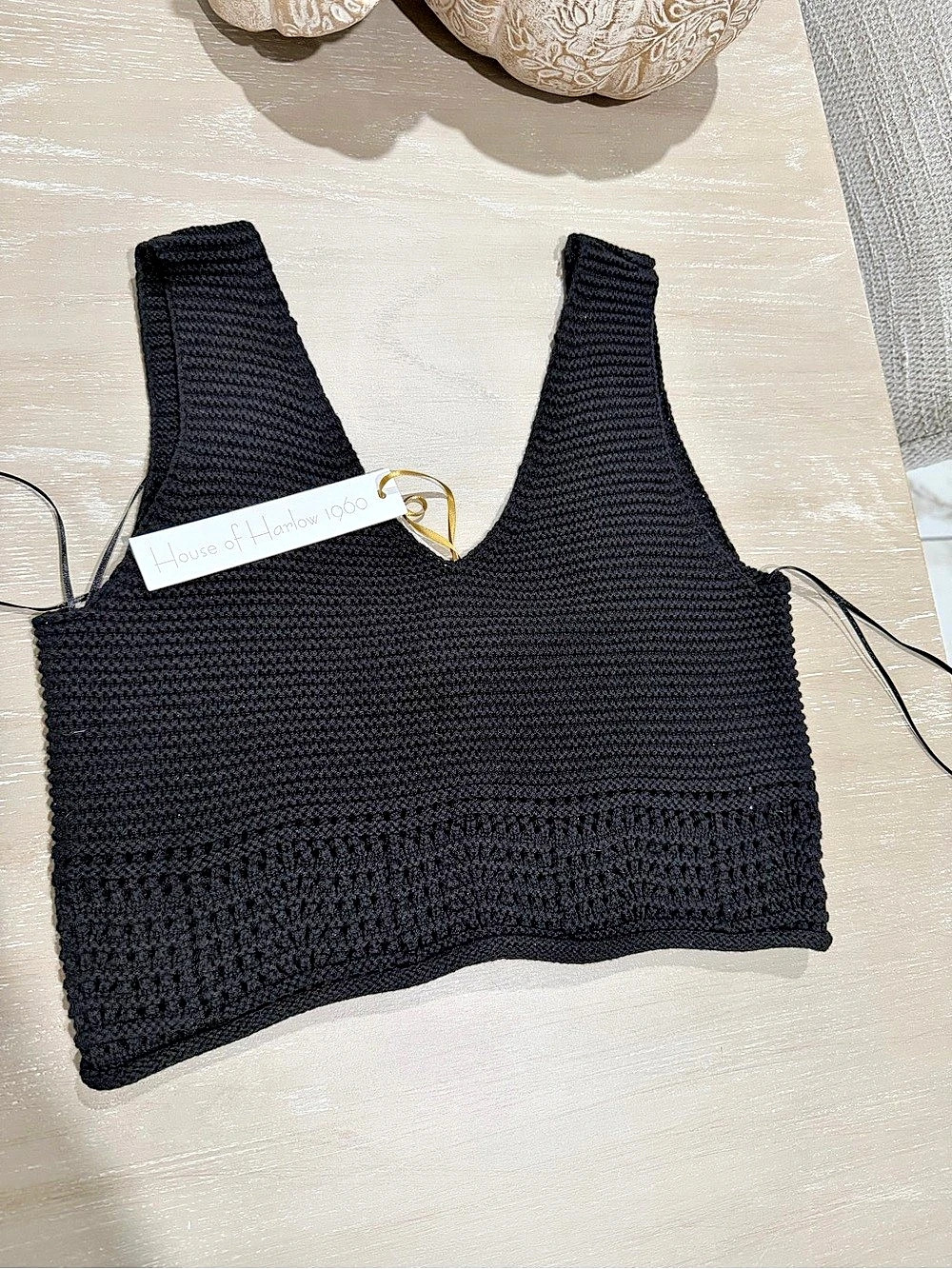 Black Knit Crop Top NWT